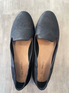 Call It Spring Black Textured Slip-On Flats